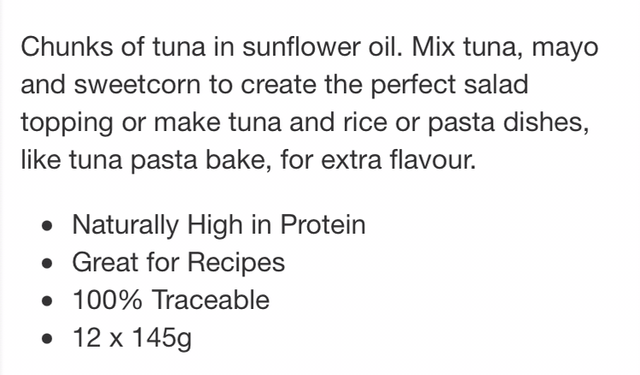 Tuna Chunks in Sunflower Oil 145g, John West.