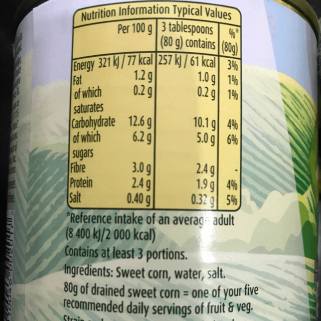 Sweetcorn, Green Giant Original Sweet Corn 340G