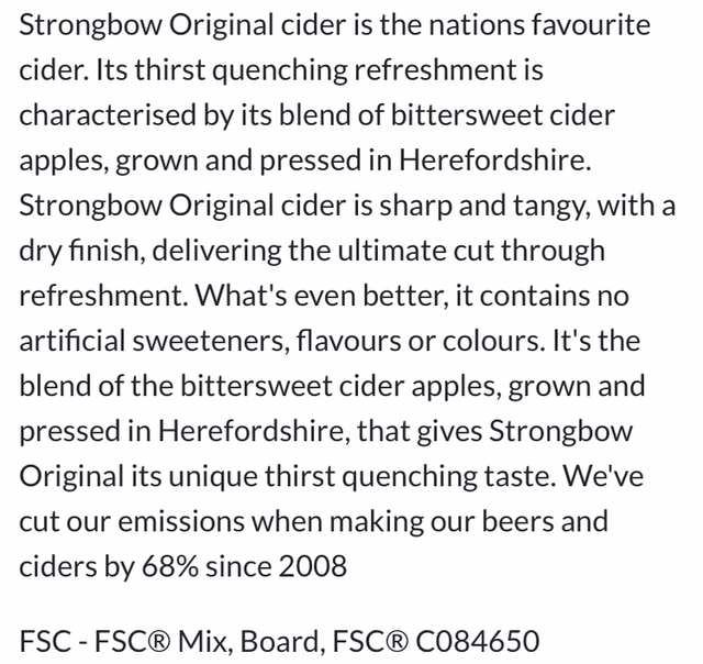 Strongbow Original Cider 4 x 440ml