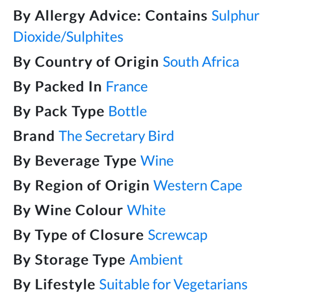 The Secretary Bird Sauvignon Blanc 75cl