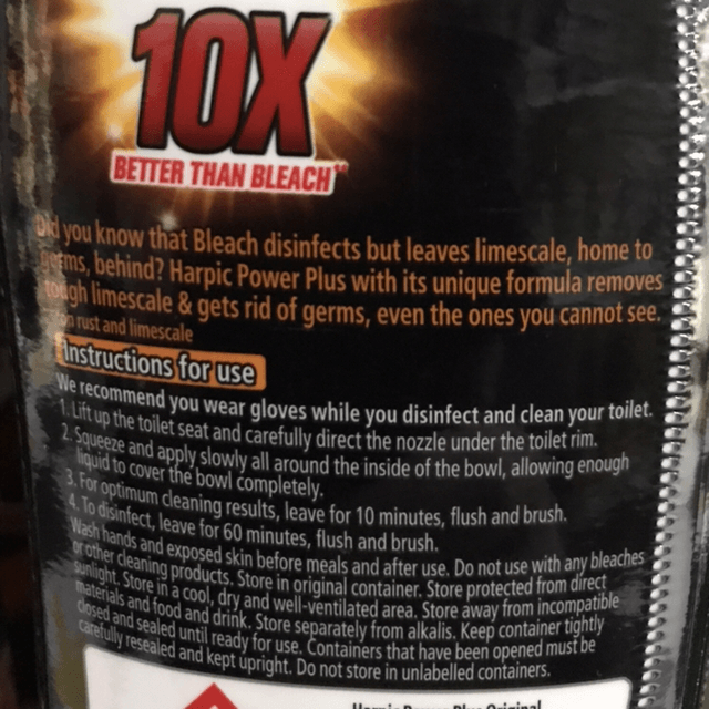 Toilet cleaner, Harpic Power Plus Toilet Cleaner 10x better than Bleach Gel 750ml