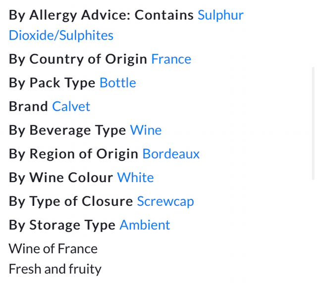 Calvet Limited Release Sauvignon Blanc 75cl