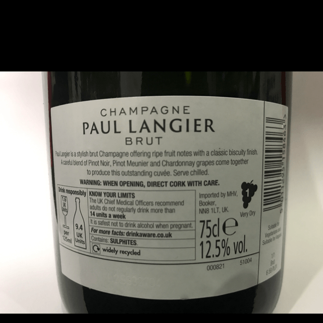 Paul Langier Champagne 75cl 12.5% Vol
