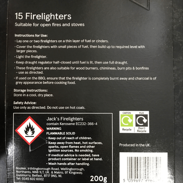 Jack's 15 Firelighters with Hotspots 200g