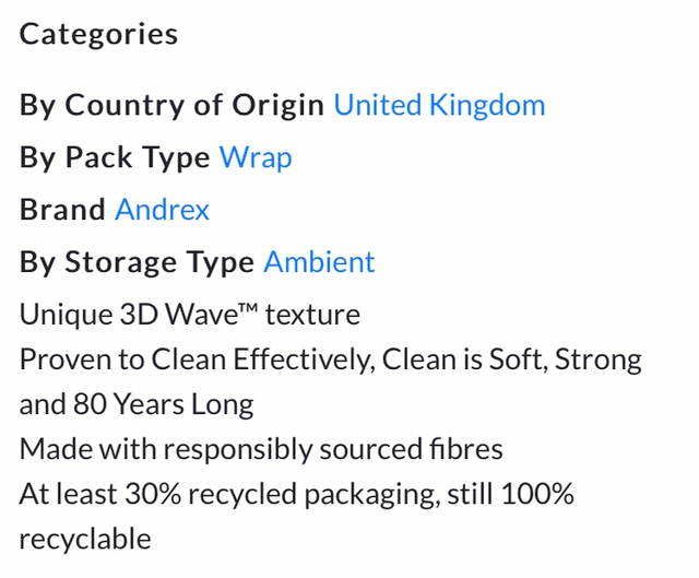 Toilet tissue, Andrex Classic Clean Toilet Tissue 4 Rolls 