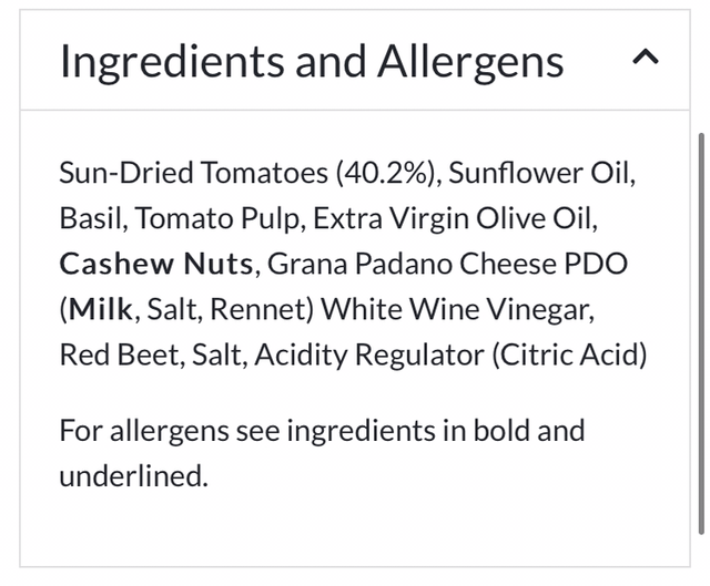 Filippo Berio Sun Dried Tomato Pesto 190g 