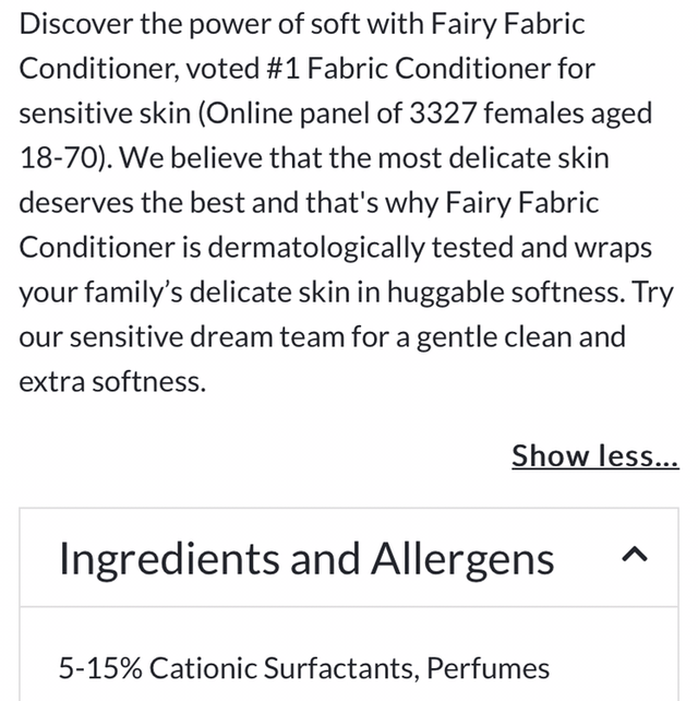 Fabric Conditioner, Fairy Original 1.155l, 33 Washes