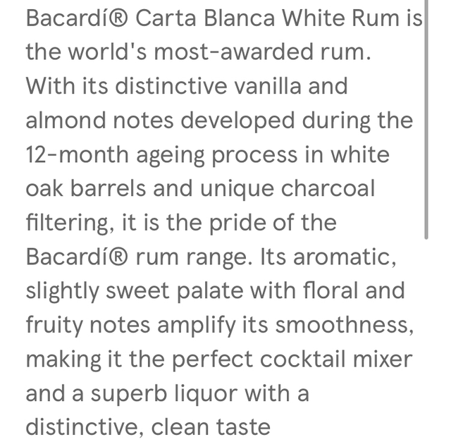 Bacardi 70cl