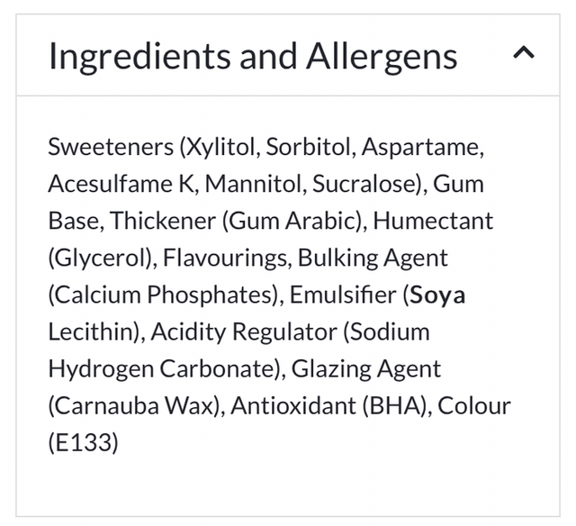 Gum, Extra White Bubblemint Sugarfree Chewing Gum 10 Pieces