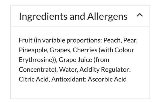 Fruit cocktail, Princes Fruit Cocktail with Juice 410g