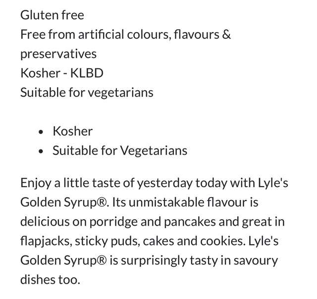 Golden syrup, Tate & Lyle Golden Syrup 454g