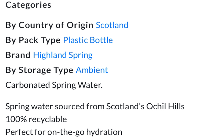 Highland Spring Sparkling Spring Water 1.5L