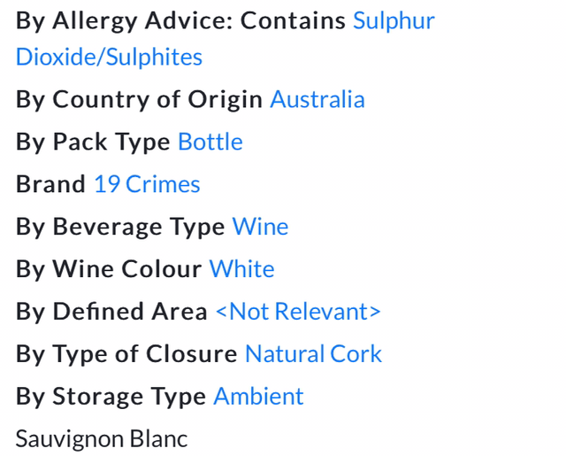 19 Crimes Sauv Block 750ml