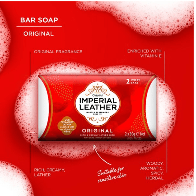Soap, Imperial Leather Original Bar Soap 2 x 90g