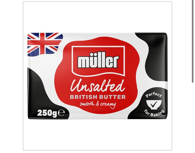 Butter, Müller Unsalted British Butter 250g
