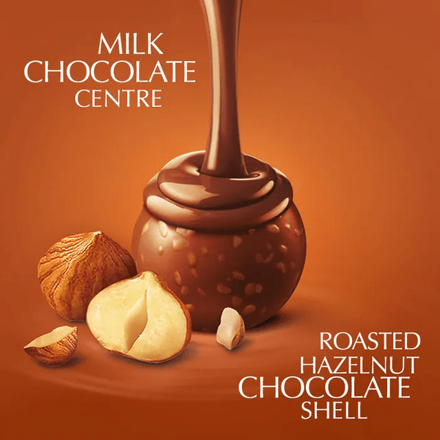 Lindt LINDOR Milk Hazelnut Chocolate Truffles Box 200g