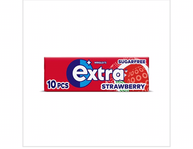 Gum, Extra Strawberry Flavour Sugarfree Chewing Gum 10 Pieces