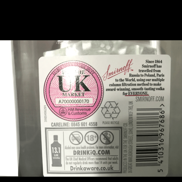 Smirnoff vodka 35cl