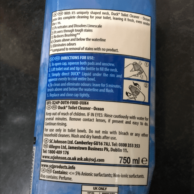 Toilet Liquid Cleaner, Duck Marine 750ml