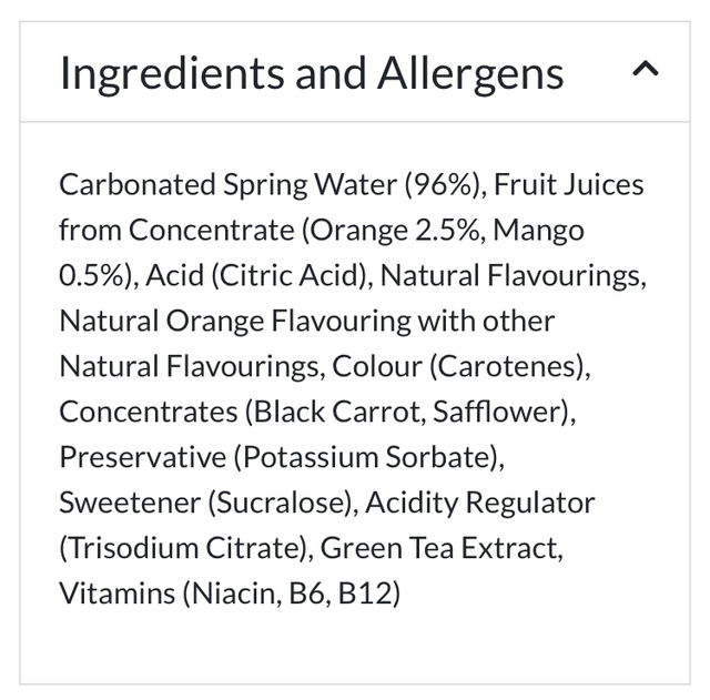 Rubicon Spring Orange Mango Sparkling Spring Water with Fruit Juice 500ml