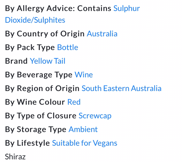 Yellow Tail Shiraz 750ml