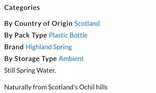 Highland Spring Still Spring Water 750ml