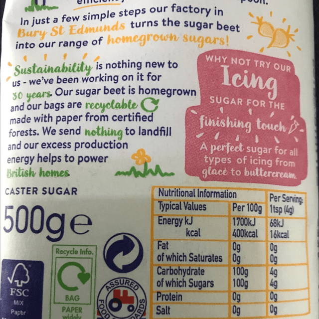 Sugar, Silver Spoon British Caster Sugar 500g