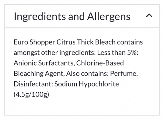 Bleach, Euro Shopper Citrus Thick Bleach 750ml