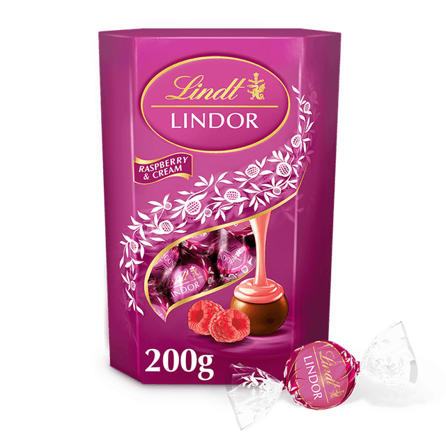 Lindt LINDOR Raspberry &amp; Cream 200g