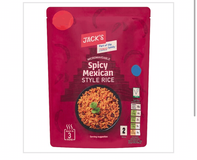 Rice, Jack&#039;s Microwaveable Spicy Mexican Style Rice 250g 