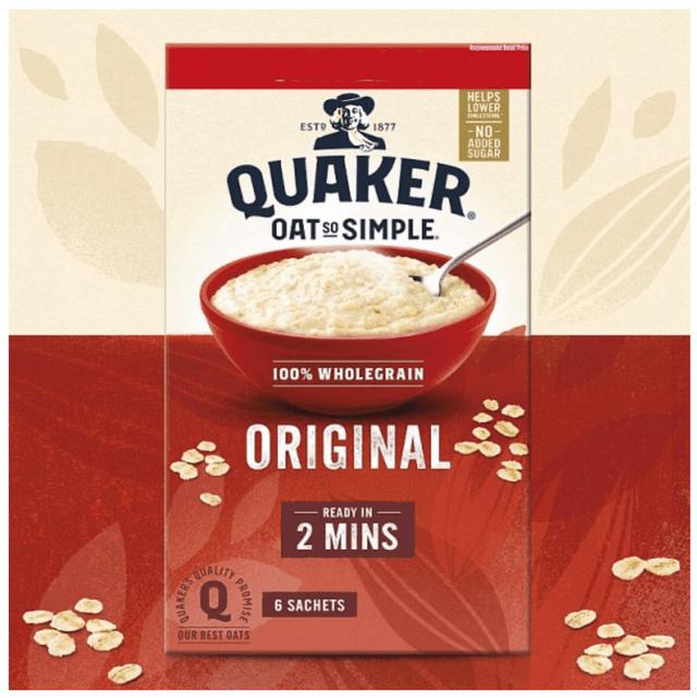 Quaker Oat So Simple Original Porridge Sachets 6x27g