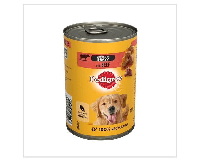 Pedigree Adult Wet Dog Food Tin Beef in Gravy 400g