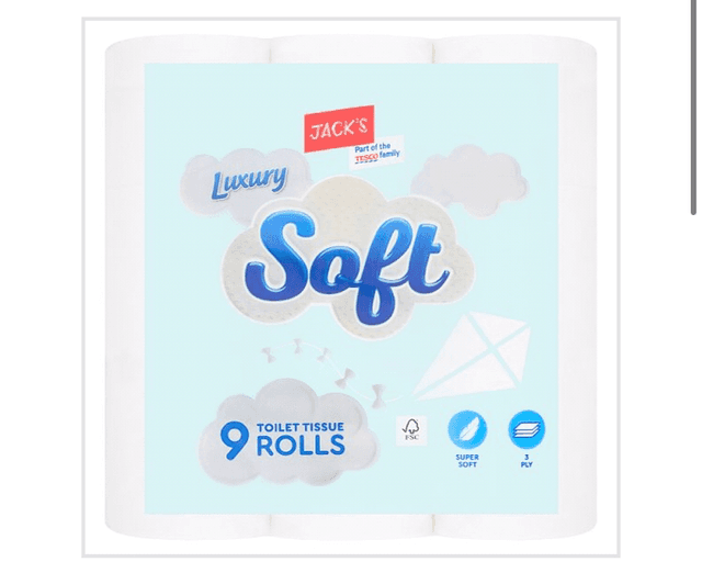Toilet tissue, Jack&#039;s Luxury Soft 9 Toilet Tissue Rolls