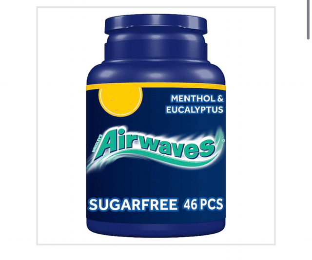 Gum, Airwaves Menthol &amp; Eucalyptus Sugar Free Chewing Gum Bottle 46 Pieces