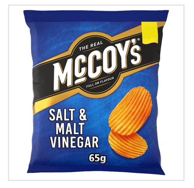 McCoy&#039;s Salt &amp; Malt Vinegar Sharing Crisps 65g