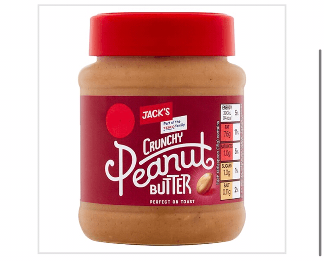 Peanut butter, Jack&#039;s Crunchy Peanut Butter 340g