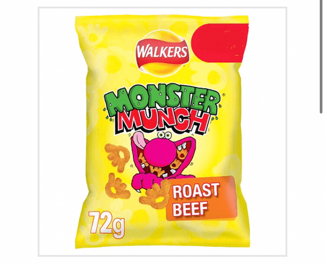 Walkers Monster Munch Roast Beef Snacks 72g 