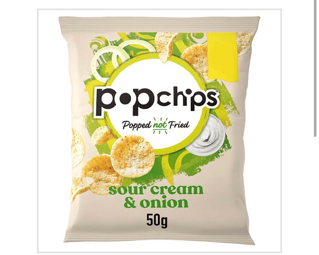 Popchips Sour Cream &amp; Onion Flavour Potato Snacks 50g