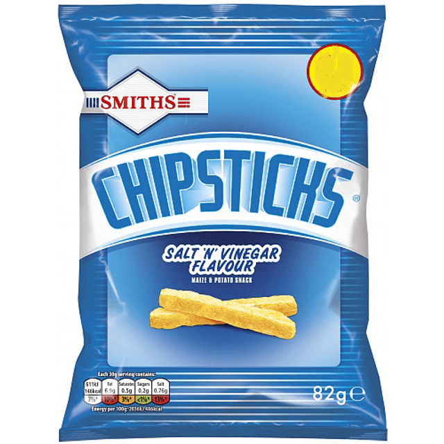 Smiths Chipsticks Salt &#039;n&#039; Vinegar Snacks Crisps 82g