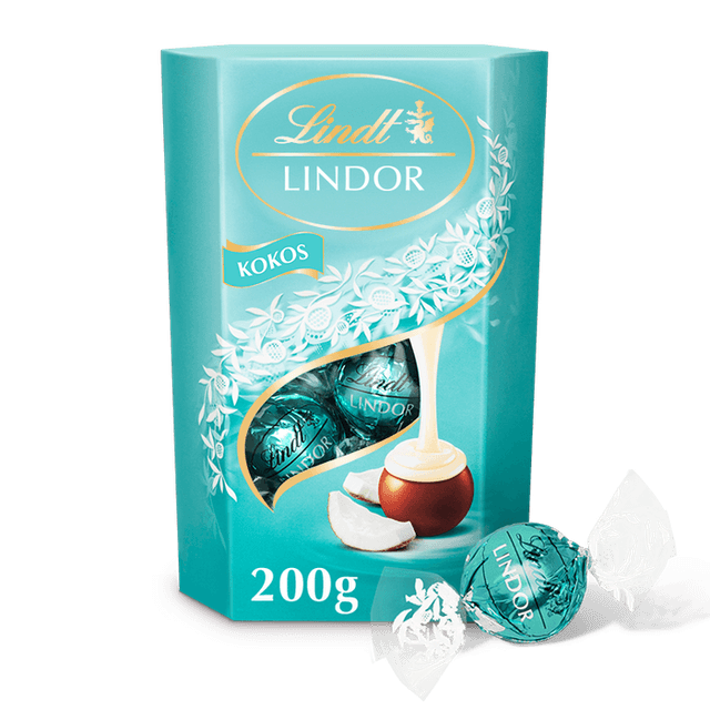 Lindt LINDOR Milk Coconut Chocolate Truffles Box 200g