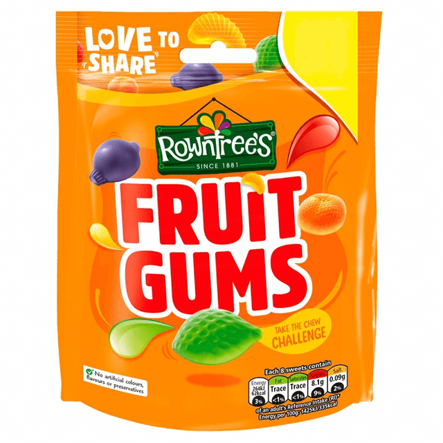 Rowntree&#039;s Fruit Gums Sweets Sharing Bag 120g