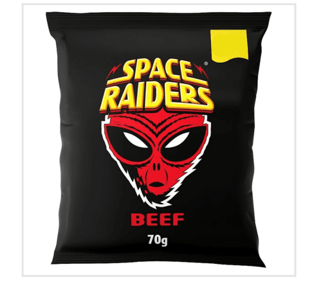 Space Raiders Beef Flavour Cosmic Corn Snacks 70g