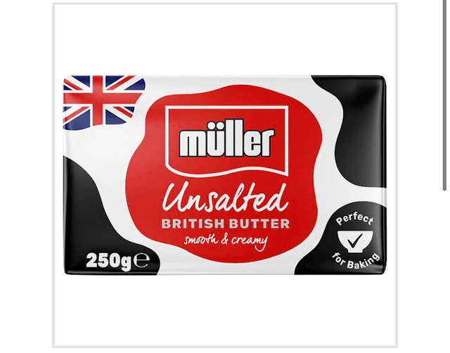 Butter, Müller Unsalted British Butter 250g