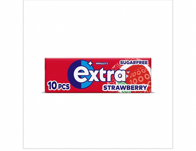 Gum, Extra Strawberry Flavour Sugarfree Chewing Gum 10 Pieces