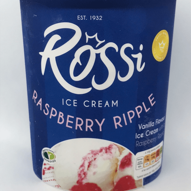 Rossi raspberry ripple ice cream 500ml